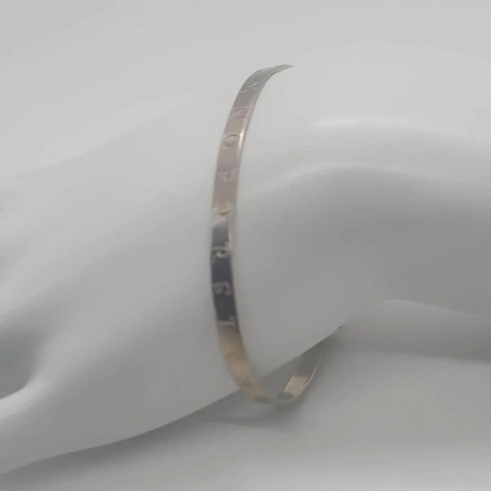 Sterling silver 925 w/ diamond accent Alphabet Baby bracelet‎ gift
